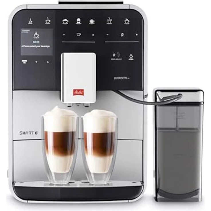 Melitta Caffeo Barista TS Smart F850-101 Kaffeevollautomat mit Milchsystem und integriertem Mahlwerk | Smartphone-Steuerung mit Connect App | One Touch Funktion | Pro Aqua Filtertechnologie | Silber – Bild 1