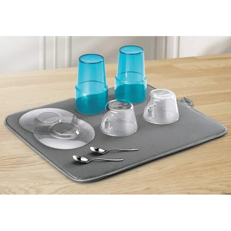 Metaltex Abtropfmatte, Polyester, Grau, 40 x 45 x 1 cm – Bild 5