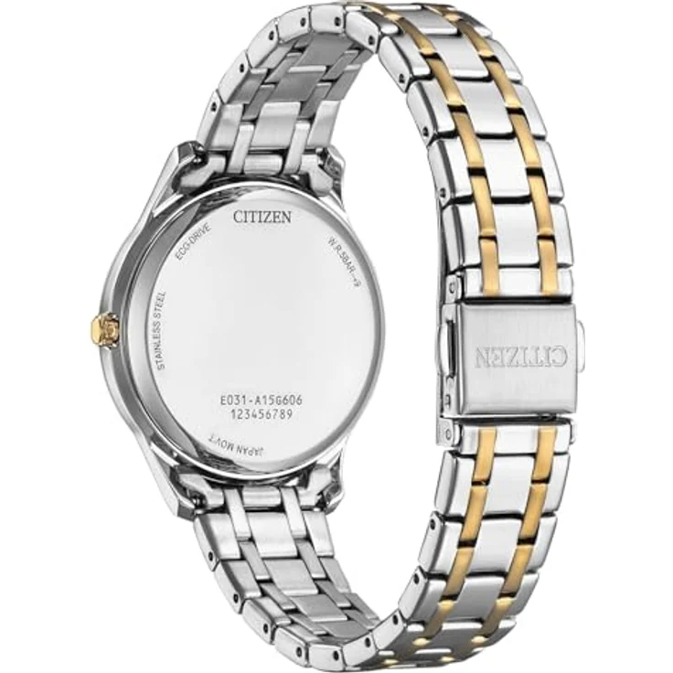 CITIZEN EM0416-78A Eco-Drive Solar Bicolor Damenuhr mit Edelstahl Gliederband, Rosegoldfarbene Akzente – Bild 3
