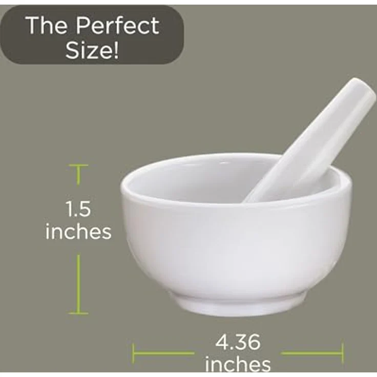 Küchenprofi Mörser aus Porzellan, 7 cm, ideal zum Mahlen und Zerkleinern von Gewürzen – Bild 5
