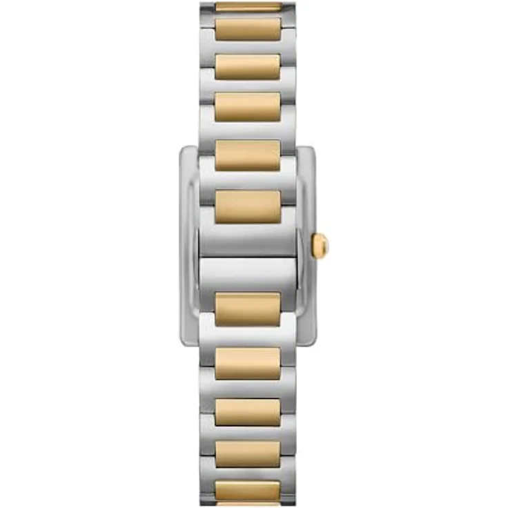 Emporio Armani Damen Analog Quarz Uhr mit Edelstahl Armband AR11642, rechteckiges Gehäuse, weißes Perlmuttzifferblatt – Bild 2