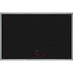 Siemens EH845HVB1E iQ100, Smartes Induktionskochfeld, 80 cm, Schwarz, Mit Rahmen aufliegend, TouchSlider, Dunstabzugsautomatik – das perfekte Zusammenspiel von Kochfeld und Dunstabzugshaube