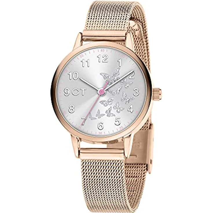 COOL TIME Quarzuhr Metall, Kinderuhr mit Mesharmband, Schmetterlings-Motiv, schadstoffgeprüft – Bild 2
