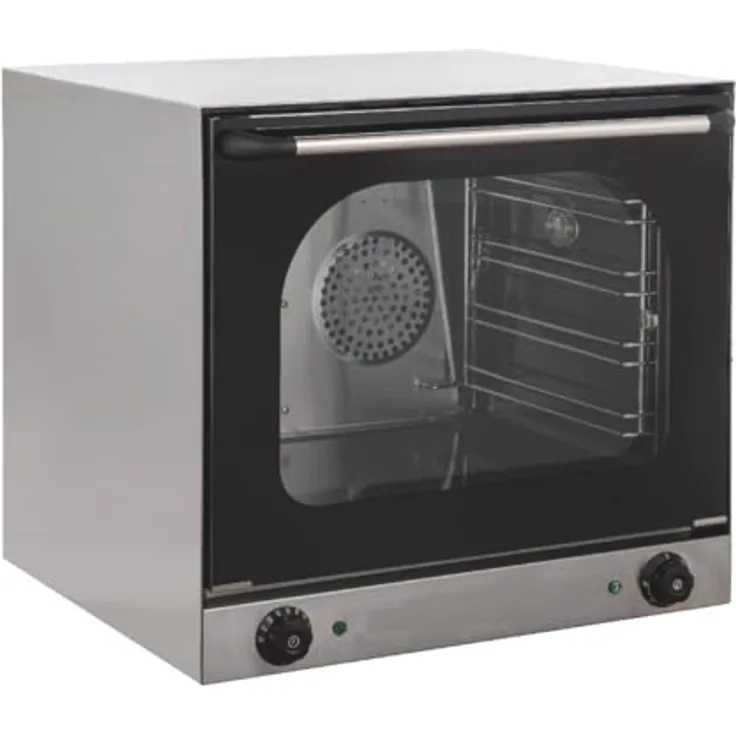 GastroHero Heißluftofen ECO 4 Bleche, Edelstahl, Umluftofen für Gastronomie, 62 Liter, 230 V, Temperaturbereich bis 300°C