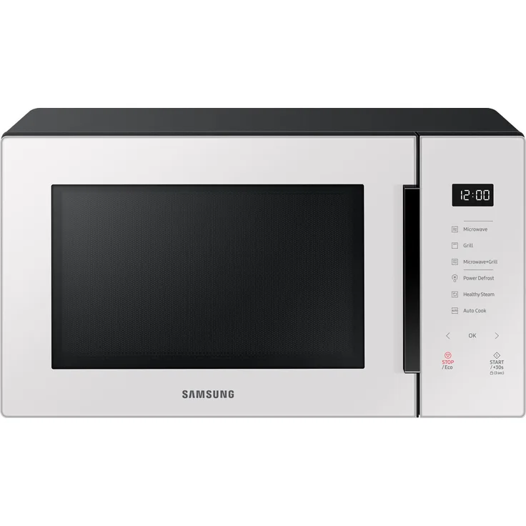 Samsung BESPOKE MG30T5018UE, 30L Grillmikrowelle mit Dampfgarer und Heißluftfunktion in Schwarz und Weiß