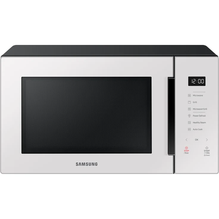 Samsung BESPOKE MG30T5018UE, 30L Grillmikrowelle mit Dampfgarer und Heißluftfunktion in Schwarz und Weiß – Bild 1