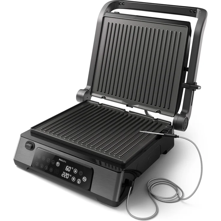 Philips Kontaktgrill 7000 Series HD6307/70, 2200 W, 8 voreingestellte Funktionen, digitale Temperatureinstellung, abnehmbare Platten – Bild 1
