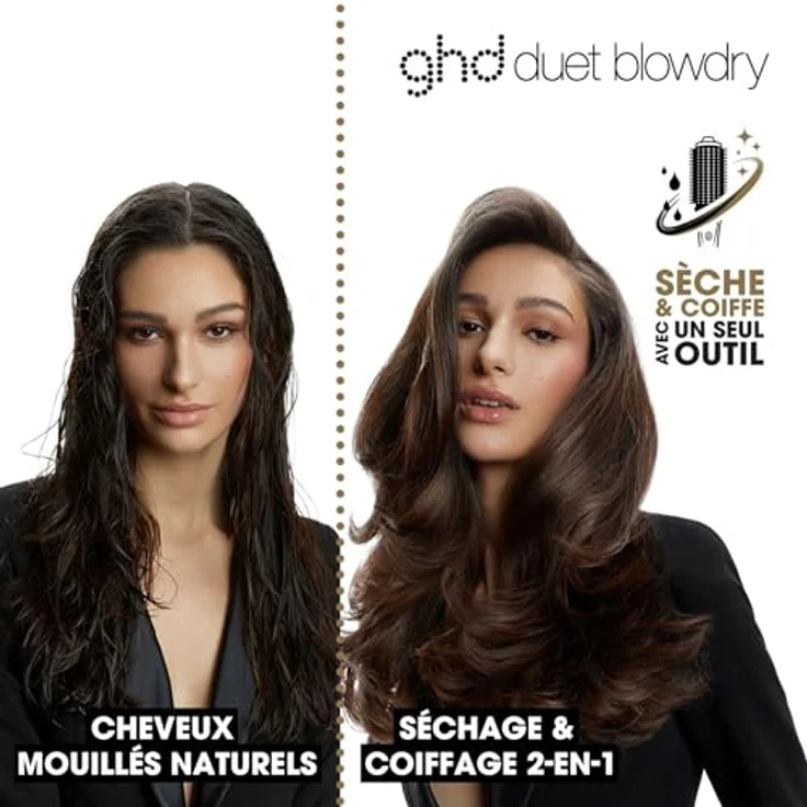 ghd Wet-to-Dry duet blowdry Hair Dryer Brush, 2-in-1 Warmluftbürste mit Heat-Air Xchange Technologie und hitzeresistenter Tasche, weiß – Bild 2