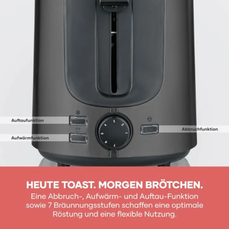 Severin AT 9386, Toaster mit 2 Scheiben, 1000 W Leistung, Schwarz – Bild 7