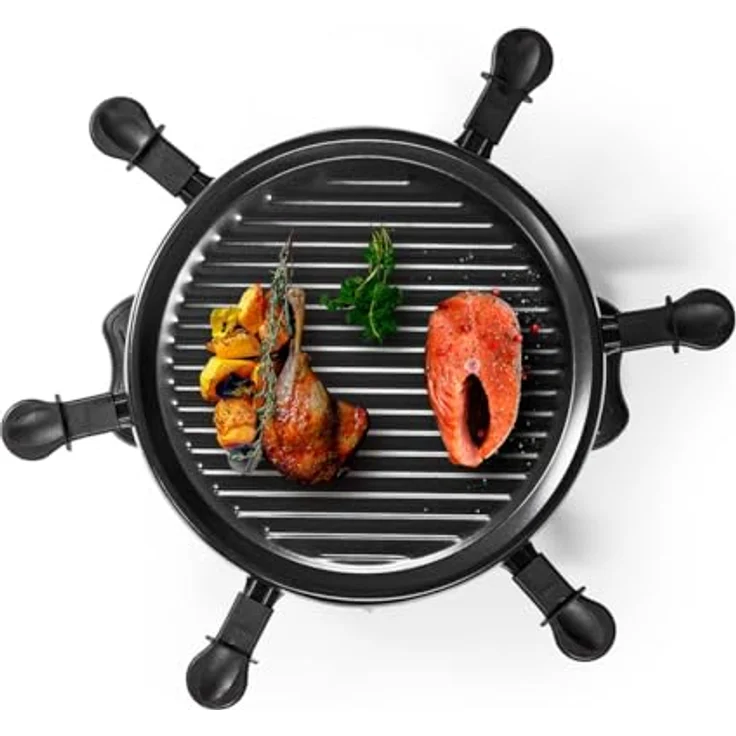 Melissa 16300032 Raclette Schwarz, 800 Watt Gourmet-Set für bis zu 6 Personen mit abnehmbarer Grillplatte 29 cm – Bild 5
