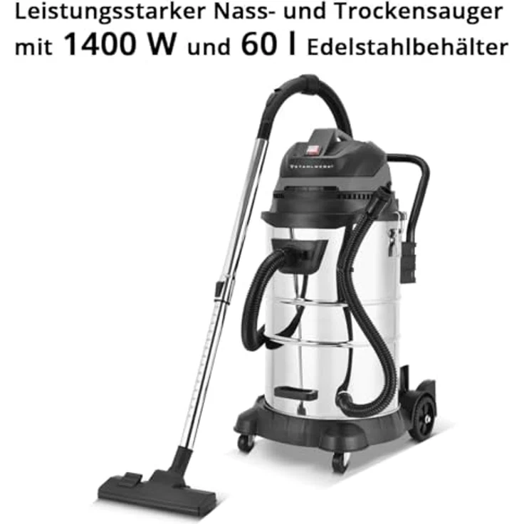 STAHLWERK VCL-1400 ST, Nass- und Trockensauger mit 1400 W, 60 L Metallbehälter, Blasfunktion, Staubschüttelfunktion und Sicherheitsabschaltung – Bild 3