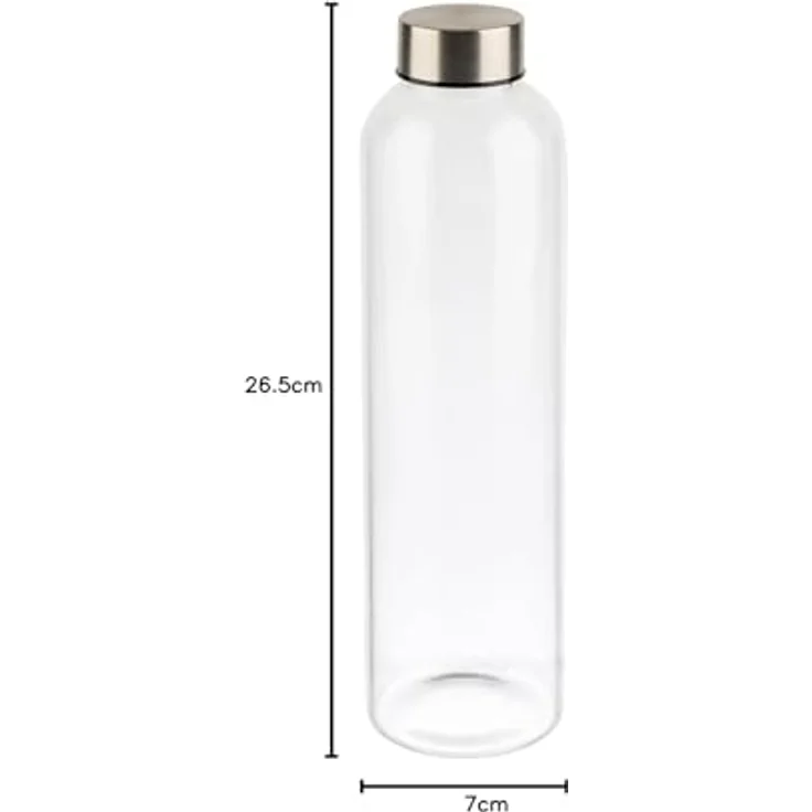 APS Trinkflasche, Glas mit Edelstahl-Schraubverschluss, 1 Liter, BPA-frei und wiederverwendbar – Bild 12