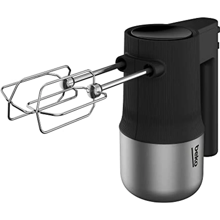 Beko HMM 81504 BX Handmixer, 500 Watt, 4 Geschwindigkeiten, Turbo, inkl. 2 Schneebesen und 2 Knethaken aus Edelstahl, schwarz – Bild 4