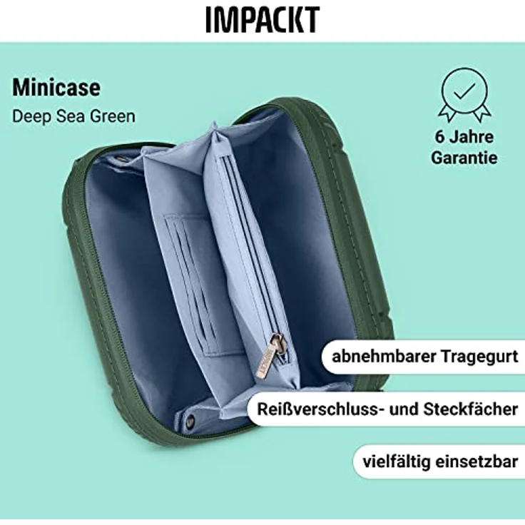 Impackt Minicase Umhängetasche, Deep Sea Grün, 1 l, Handgepäck (bis 50 l), bruchsichere Schale aus recyceltem Plastik – Bild 2