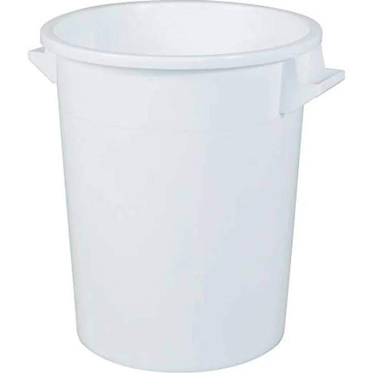 BRB 2X Kunststofftonne 75 Liter mit Deckel, lebensmittelecht, Polyethylen-Kunststoff (PE-HD), weiß – Bild 2