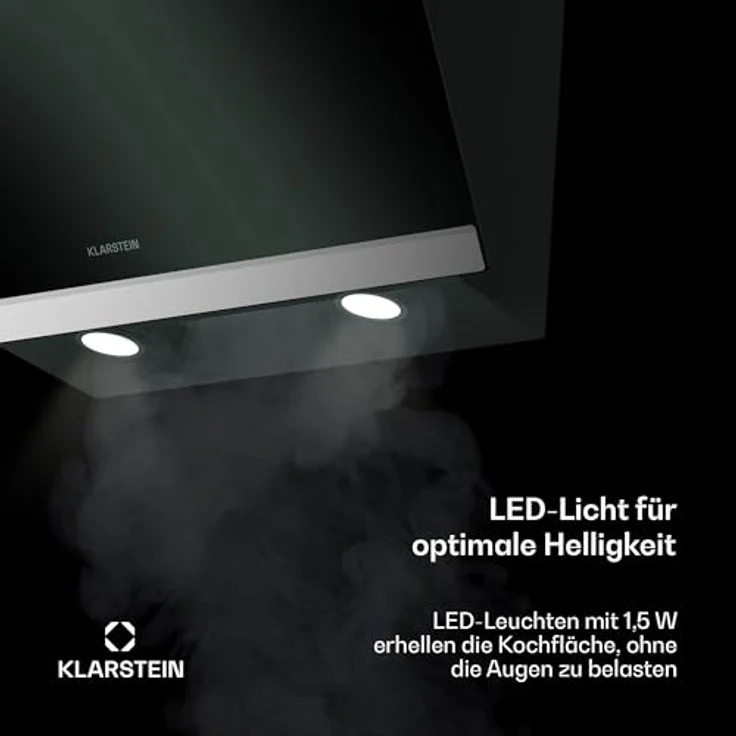 Klarstein FlashLine Dunstabzugshaube, Touchscreen, 524 m³/h, A++ Energieeffizienz, LED-Beleuchtung, leise 34,5 dB, Schwarz – Bild 5