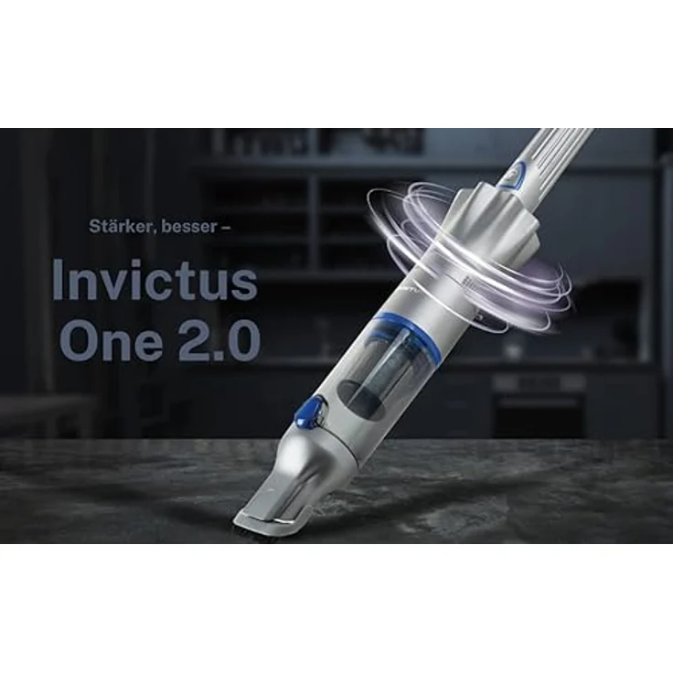 Genius Invictus One 2.0 Kleinstaubsauger Set 12-tlg., 20 min Akkubetrieb, blau – Bild 2
