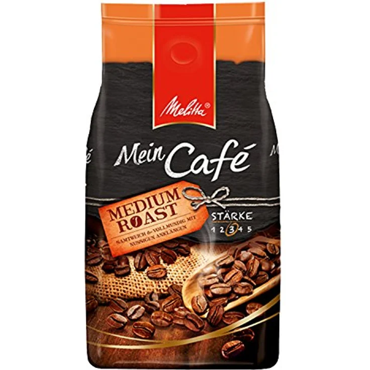 Melitta Ganze Kaffeebohnen, samtweich und vollmundig mit nussigen Anklängen, Stärke 3, Mein Café Medium Roast, 1kg – Bild 4