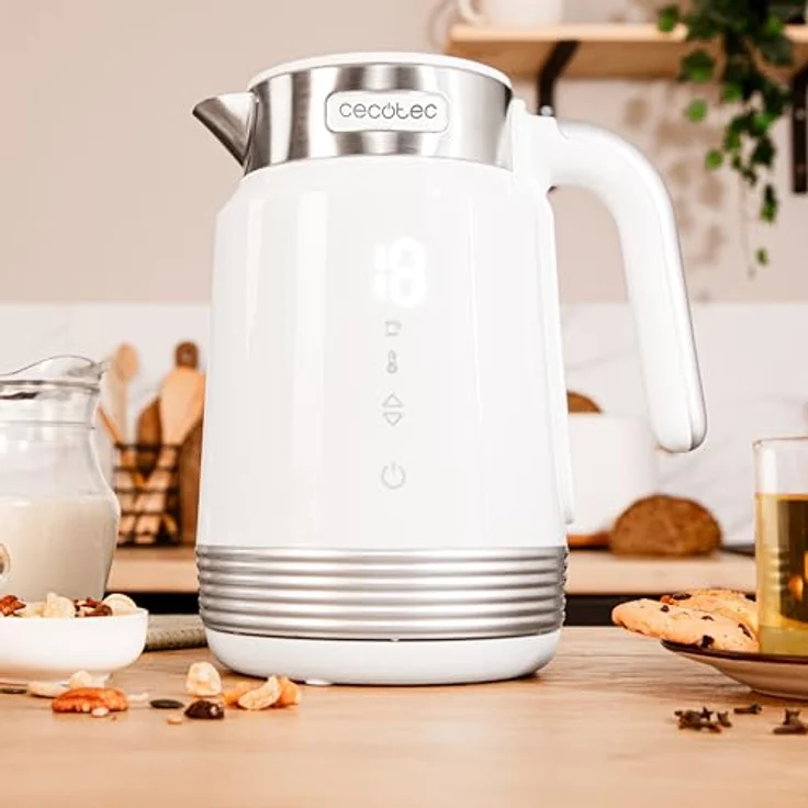 Cecotec Wasserkocher ThermoSense 600 Touch White, 1,7 l, 2200 W, BPA-frei, Edelstahl und Kunststoff, Touchscreen, 360-Grad-Basis, LED-Betriebslicht – Bild 5