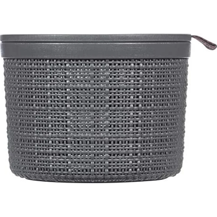 CURVER Runde Jute, 2 l, mit Deckel, grau, 100% recycelt, Acacia – Bild 2