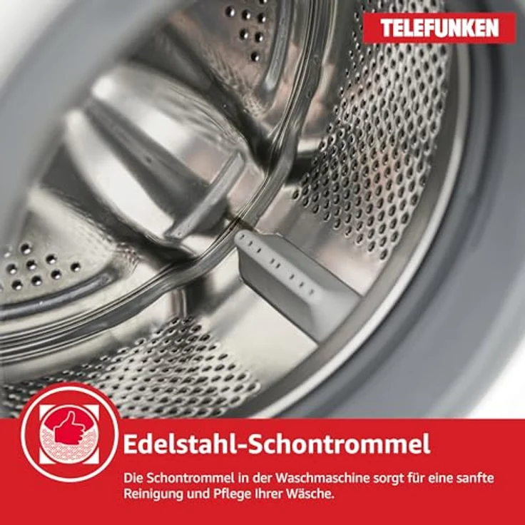 Telefunken Waschmaschine 7kg Frontlader 1400 U/Min. Inverter Motor Schontrommel 15 Programme W714A1W weiß – Bild 5