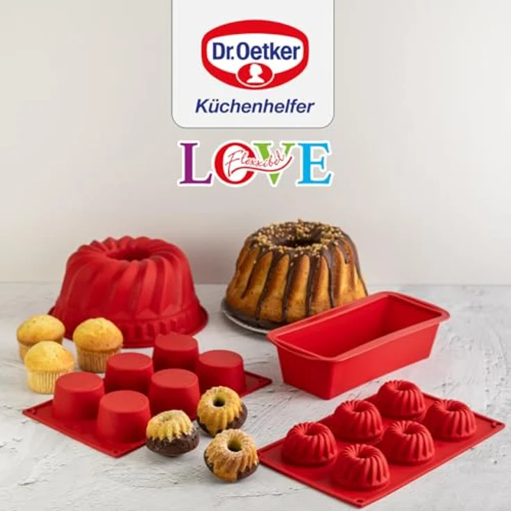 Dr. Oetker Gugelhupfform Ø 22 cm Flexxibel, Backform für Gugelhupf aus Silikon, Bundform für eindrucksvolle Kreationen, hochwertige Silikon-Kuchenform, Menge: 1 Stück – Bild 8