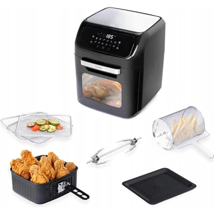 Huslog HUS1023 Heißluftfritteuse 12 l, 1800 W, mit Automatikprogrammen und Timer – Bild 2
