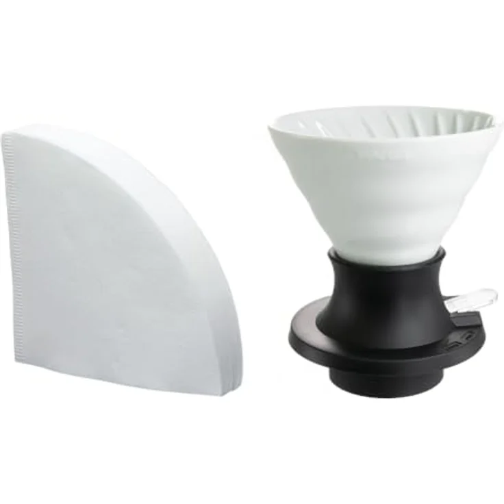 Hario V60-02 Keramiktropfer, Immersion Dripper Switch mit 40 Papierfiltern für optimale Brühmethoden – Bild 1