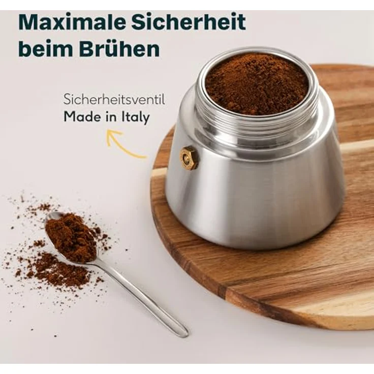 SILBERTHAL Espressokocher 0.3l, Kaffeekanne mit italienischem Sicherheitsventil, Edelstahl, für alle Herdarten geeignet – Bild 7