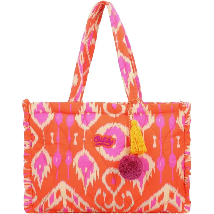 Oilily Shelbys Shopper Tasche 38 cm, Rot - Bunt und fröhlich, praktisches Reißverschlussfach im Hauptfach