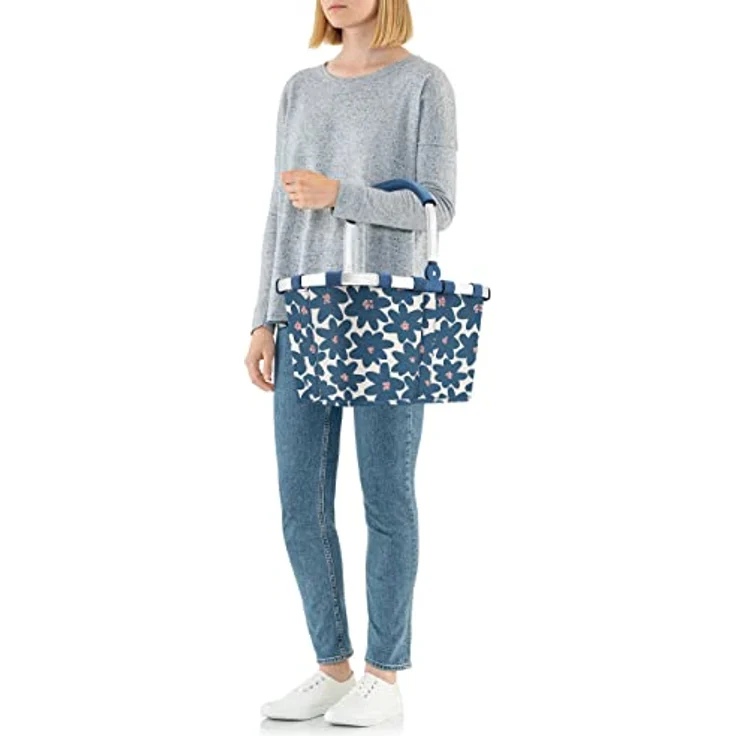 reisenthel carrybag frame daisy blue – Stabiler Einkaufskorb mit viel Stauraum und praktischer Innentasche – Elegantes und wasserabweisendes Design – Bild 5