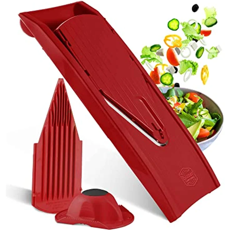 Börner Gemüsehobel V1 ClassicLine Basis Set, Kunststoff, nur zum Schneiden von Scheiben rot – Bild 5