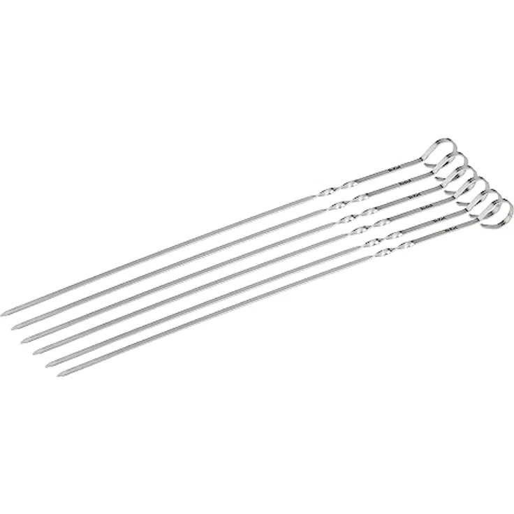 Tefal K185S7 Spieße-Set, Edelstahl, Silber, 6 wiederverwendbare Grillspieße mit Baumwollbeutel – Bild 2