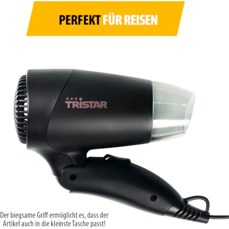 Tristar Reisefön HD-2460 – Klapphandgriff – 1200 Watt Leistung – Schwarz – Bild 4