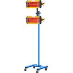 MSW Lacktrockner Strahler Infrarotstrahler Heizstrahler Infrarot Lampe Auto 2.200 W, Heizstrahler, Mehrfarbig, 2x 1.100 Watt-Strahler, große Trocknungsfläche 800 x 800 mm