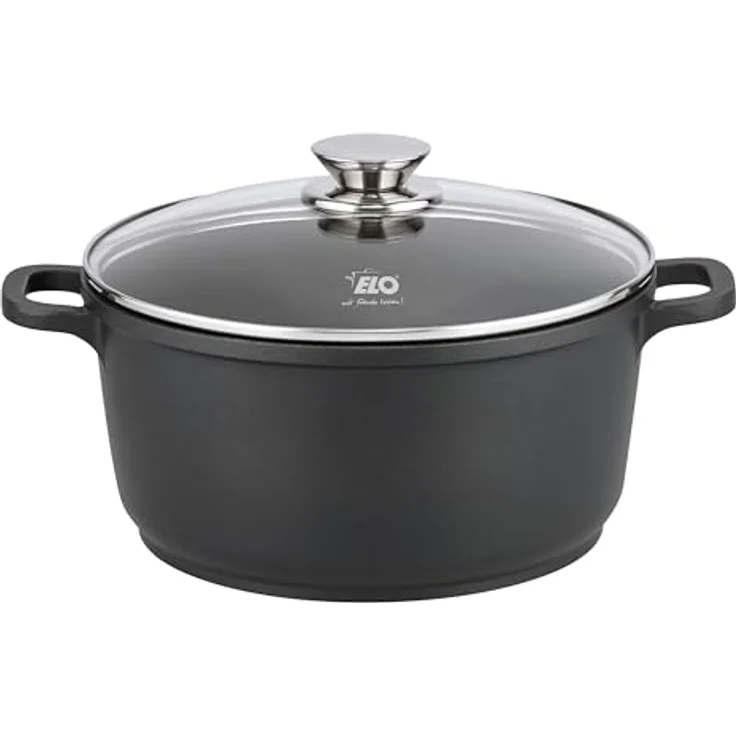 ELO Kochtopf ALUCAST D 24 cm, grau, Aluminiumguss, ELODUR Select Antihaftversiegelung, induktionsgeeignet, backofenfest bis 240°C, spülmaschinengeeignet – Bild 1