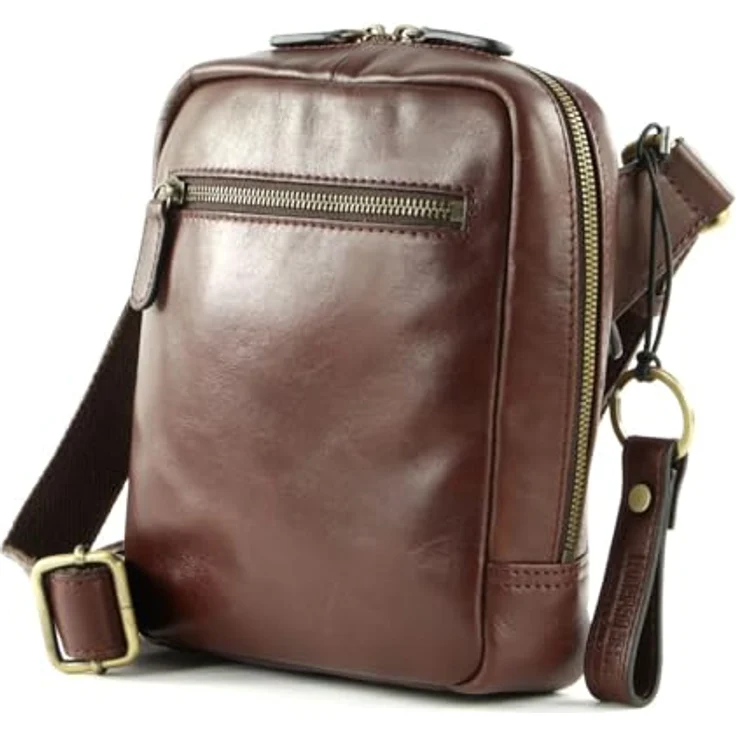 Leonhard Heyden Cambridge Umhängetasche aus 100% Leder, rotbraun, 18 cm x 6 cm x 21 cm – Bild 2