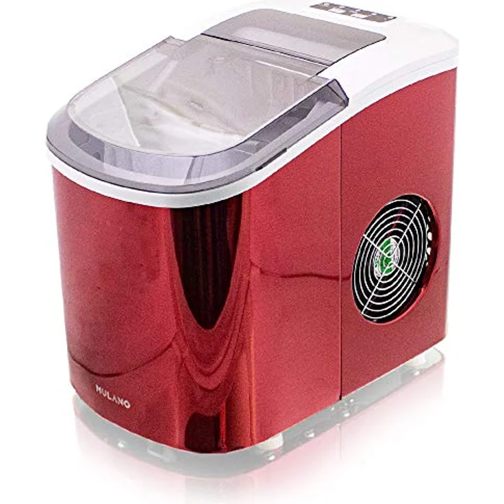 Mulano Eiswürfelmaschine Edelstahl Eiswürfelbereiter Ice Maker Icemaker (Rot) – Bild 4