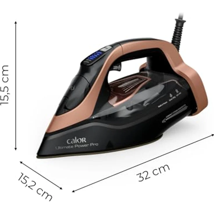 Calor Ultimate Power Pro FV9E50C0, Dampfbügeleisen mit 3200 W, Smart-Technologie, 300 g/min Dampfstossleistung, Durilium-Airglide-Bügelsohle – Bild 3