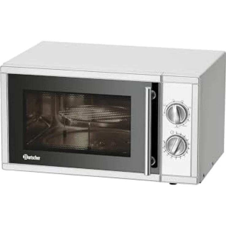 Bartscher 9231D-GR Gastro-Mikrowelle mit Grill, 900 Watt, 23 Liter Garraum, Auftauen, Drehregler, silber – Bild 2