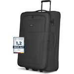 Redolz Essentials 12 2 Rollen Trolley L 78 cm mit Dehnfalte, Schwarz, 95 l, XL