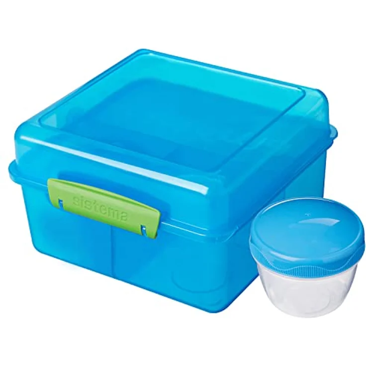 Sistema TO GO-Lunchbox und Frischhaltedose für Kinder | 2 Twist 'n' Sip-Wasserflaschen für Kinder, 2 Lunch Cube Max Vorratsdosen mit Trennfächern und 2 auslaufsichere Joghurtbehälter | BPA-frei – Bild 2