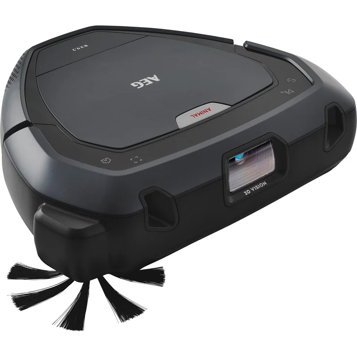 AEG RX9-2-4ANM Saugroboter (beutellos, bis zu 70 min Laufzeit, dreieckige Bauweise, Kamera- & Laser-Technologie, automatische Geschwindigkeitsanpassung, breite Bürstenrolle, 700 ml Volumen) grau – Bild 2