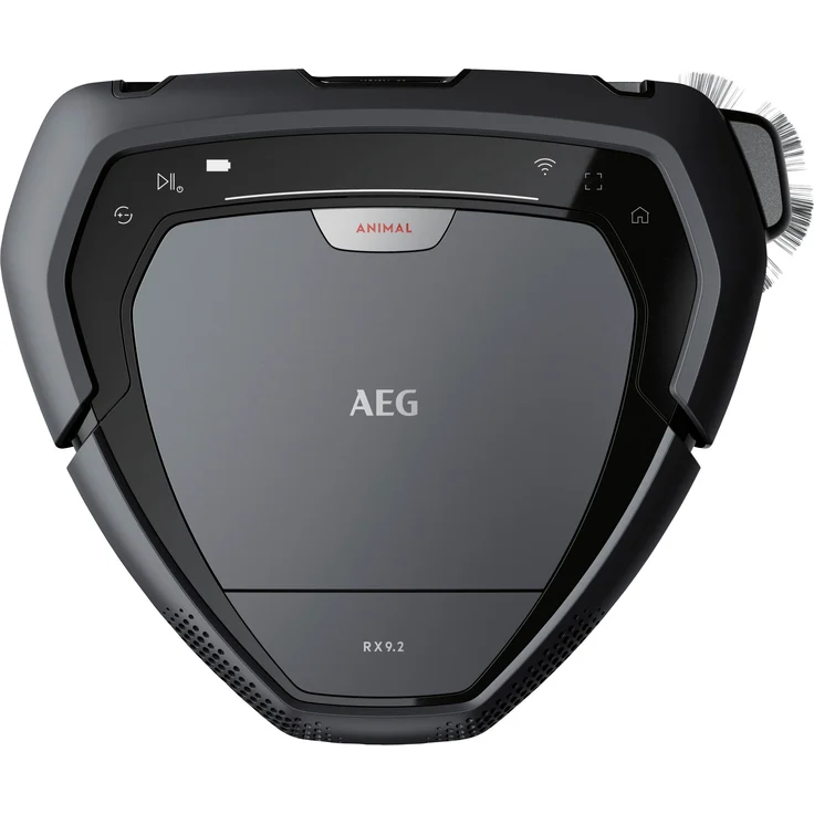 AEG RX9-2-4ANM Saugroboter (beutellos, bis zu 70 min Laufzeit, dreieckige Bauweise, Kamera- & Laser-Technologie, automatische Geschwindigkeitsanpassung, breite Bürstenrolle, 700 ml Volumen) grau – Bild 1