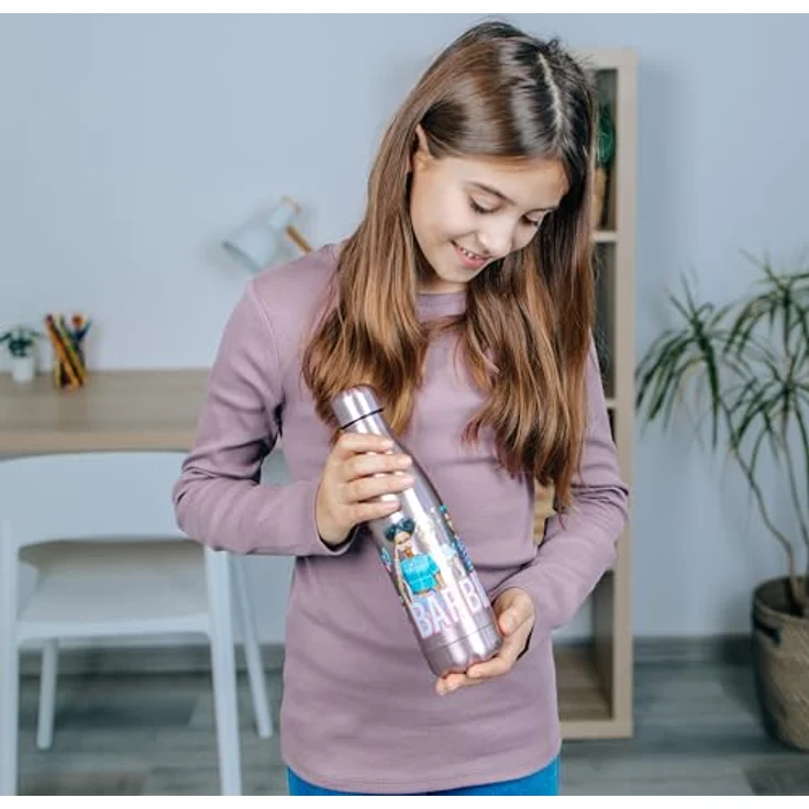Undercover Barbie Edelstahl Isolierflasche 450ml - Auslaufsicher - doppelwandiges Edelstahl - Mädchen Design – Bild 4