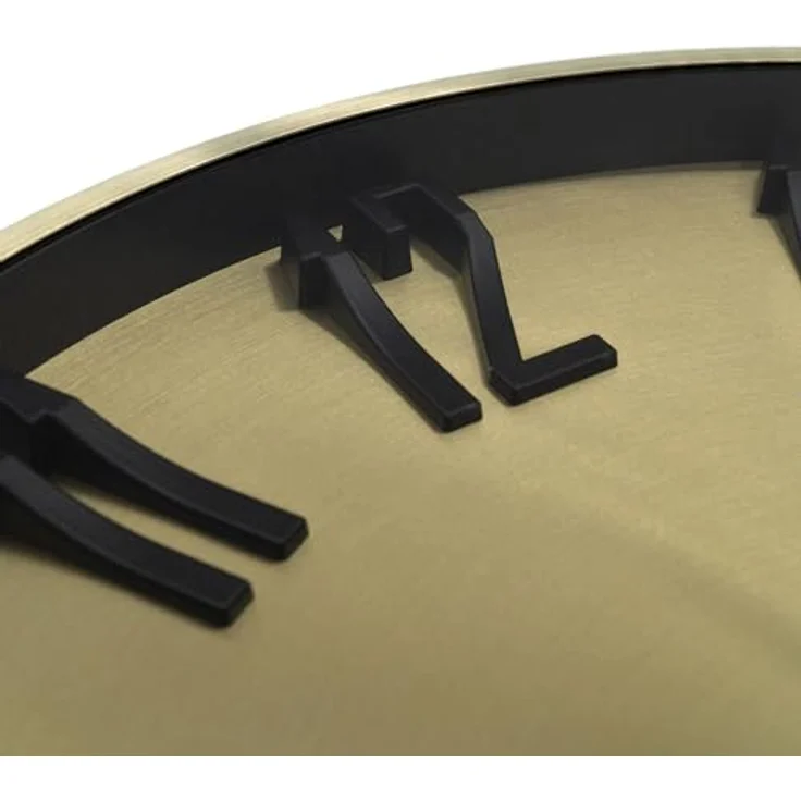 Aluminium Wanduhr ohne Tickgeräusche leise Metalluhr für Wohnzimmer Büro minimalistische 3D Metall Uhren (Goldoptik, Ø 30cm) – Bild 4