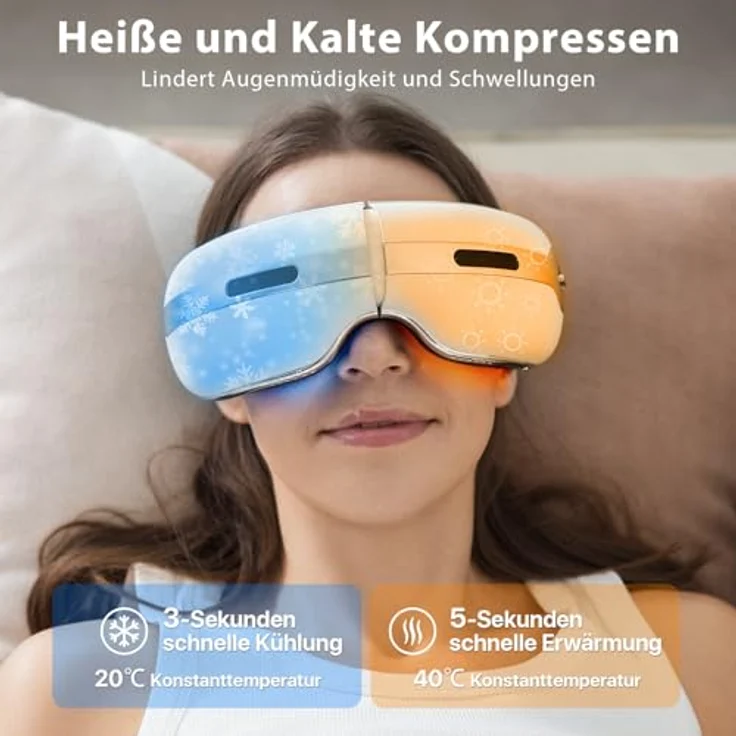 NAIPO Augenmassagegerät mit dualer Heiß- und Kältetherapie, Vibration, Luftkompressionsmassage - Technologisches und platzsparendes Design – Bild 3
