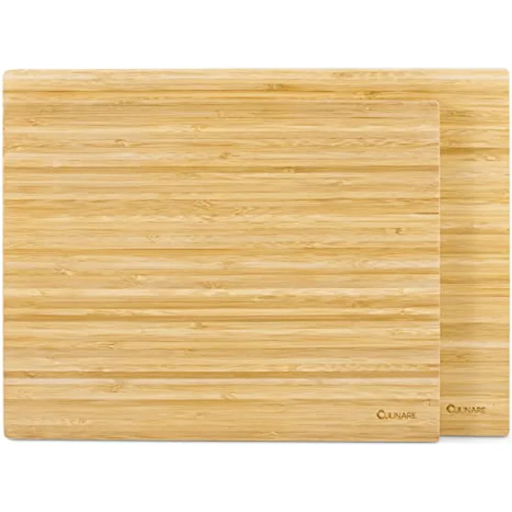 Culinare Naturals Schneidebrett aus Bambus 2er Set, 33cm x 24cm / 26cm x 22cm, Natürlicher Bambus-Schneideblock, Holz Schneidbrett zum Schneiden von Obst, Gemüse, Fleisch, Käse, C70027
