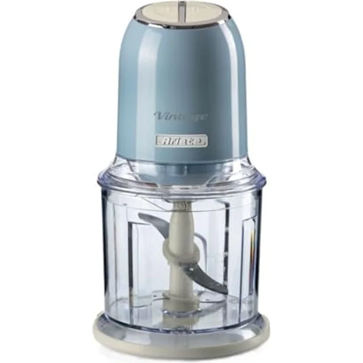 Ariete Zerkleinerer 438, 400 W, Retro-Design, Einhandbedienung, 2 Geschwindigkeitsstufen, 600 ml, vintage-weiß – Bild 2