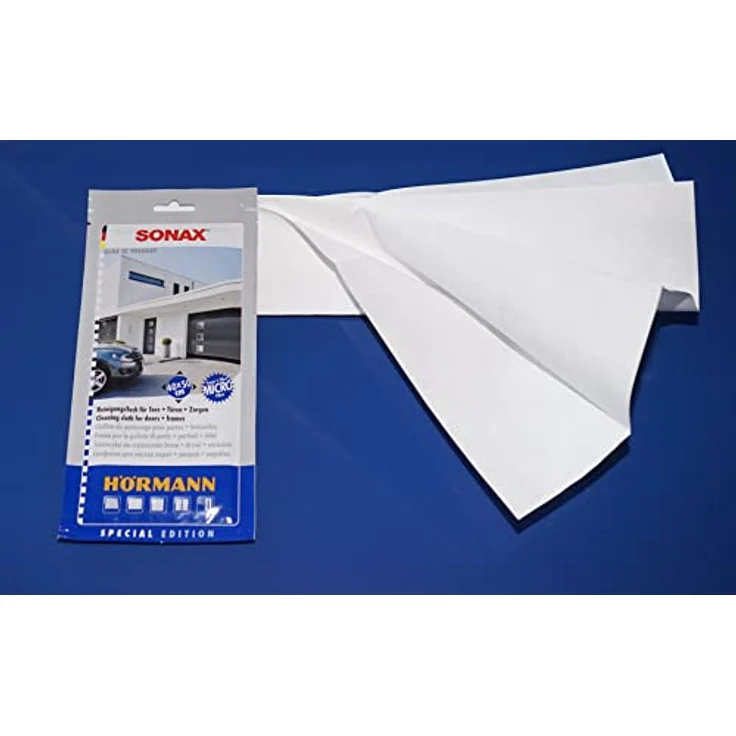Hörmann Sonax Reinigungstuch, Mikrofasertuch mit Reinigungsmittel, 40x50 cm, streifenfreie Reinigung, weiß – Bild 3
